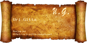 Uri Gitta névjegykártya